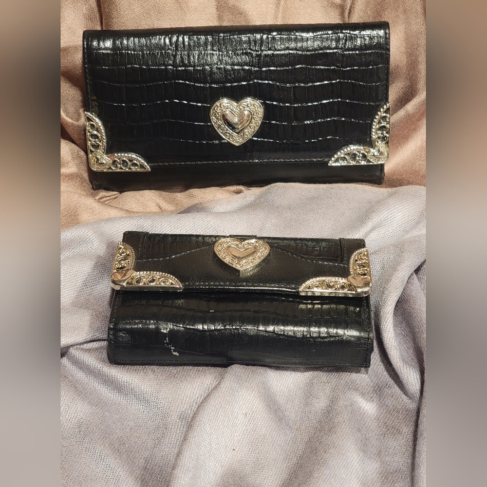 Decorative Metal Trifold Wallet and Credit Card Wallet (Brighton Or Buxton)